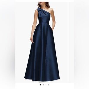 Alfred Sung One Shoulder A-line Gown Midnight Size 4